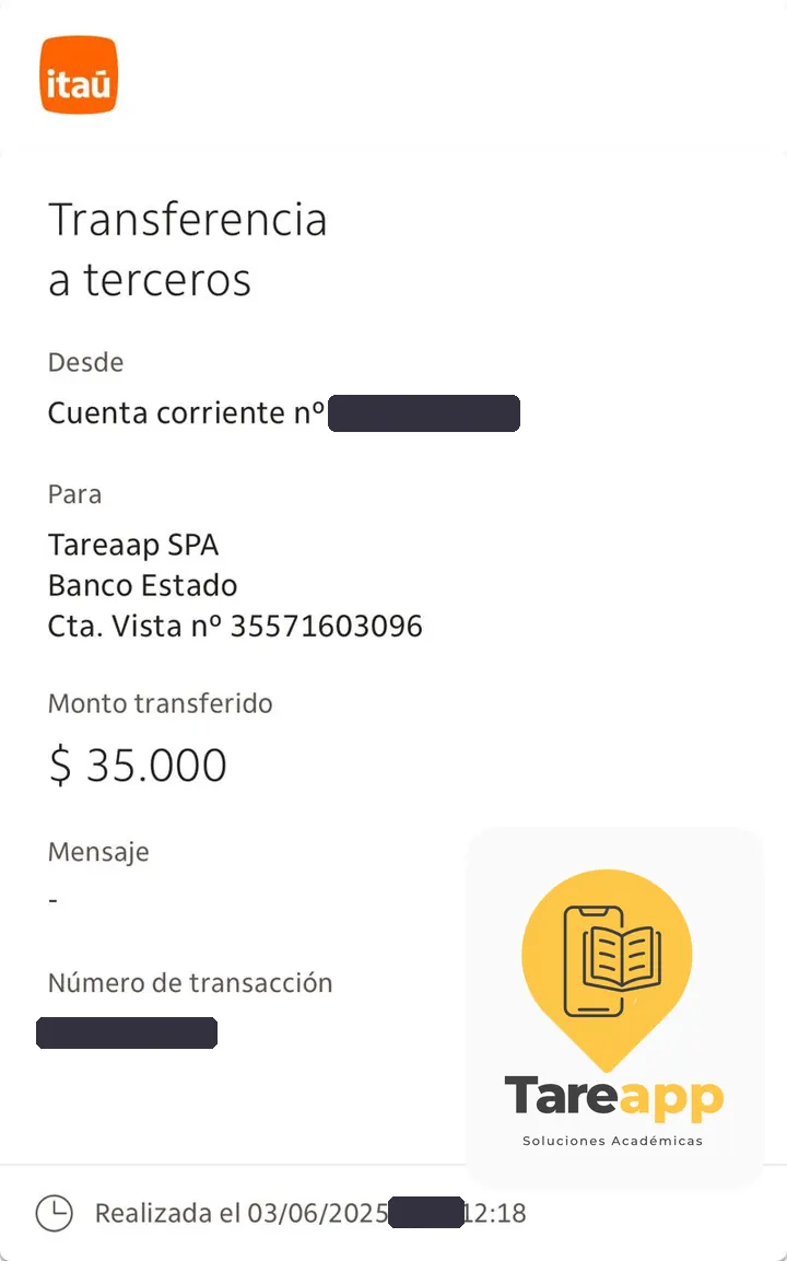 Comprobante de pago de $35.000 a Tareapp, junio 2025