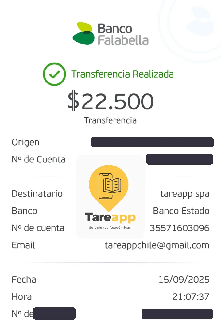Comprobante de pago de $22.500 a Tareapp, septiembre 2025