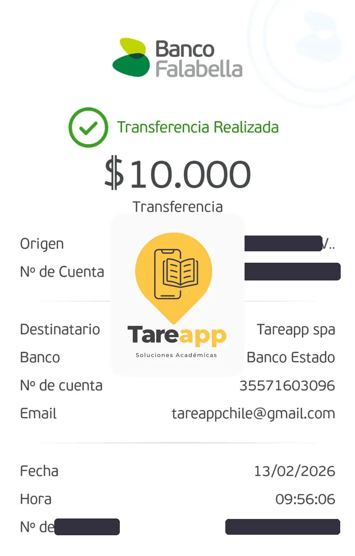 Comprobante de pago a Tareapp, febrero 2026