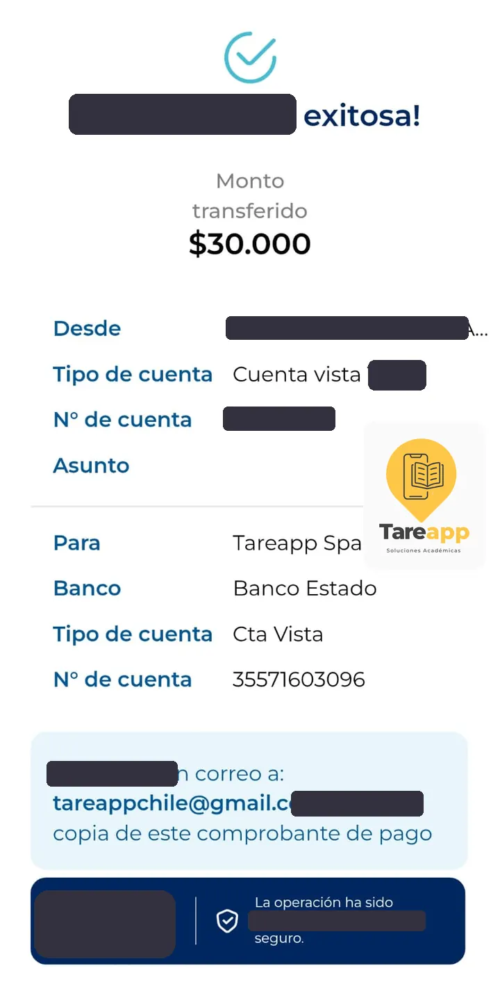 Comprobante de pago de $30.000 a Tareapp, febrero 2026