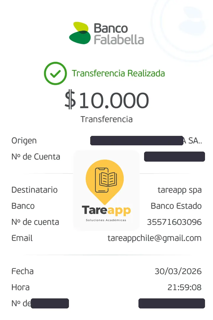 Comprobante de pago de $10.000 a Tareapp, marzo 2026