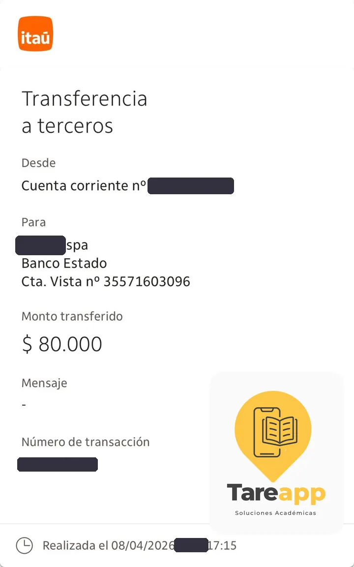 Comprobante de pago de $80.000 a Tareapp, abril 2026