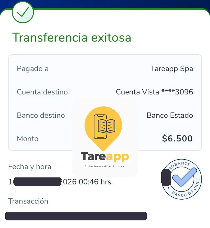Comprobante de pago de $6.500 a Tareapp, abril 2026