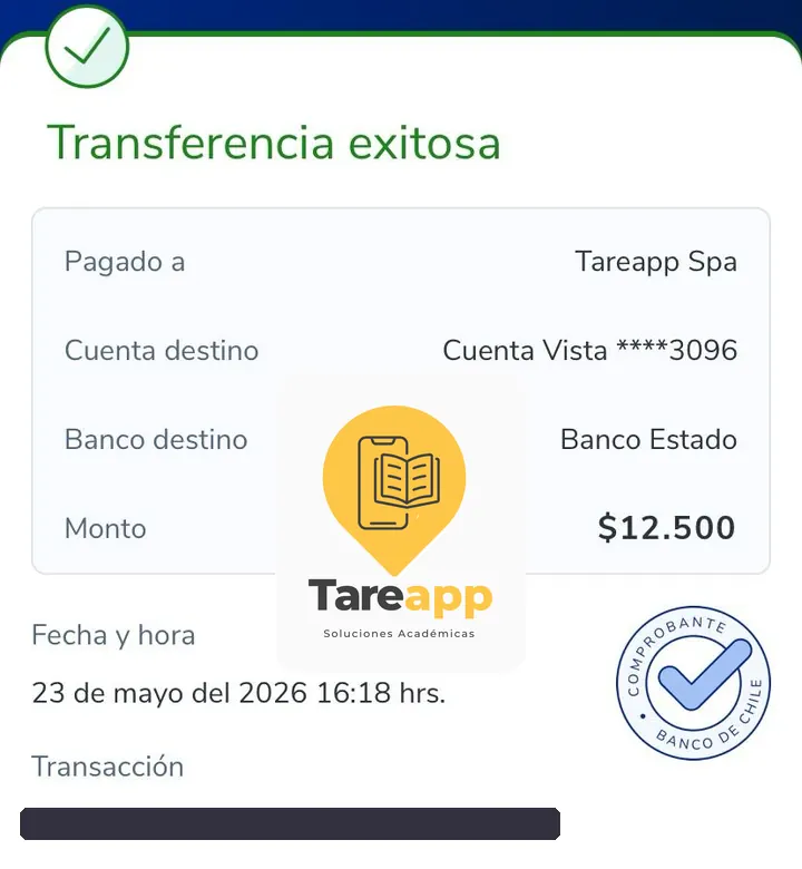 Comprobante de pago de $12.500 a Tareapp, mayo 2026