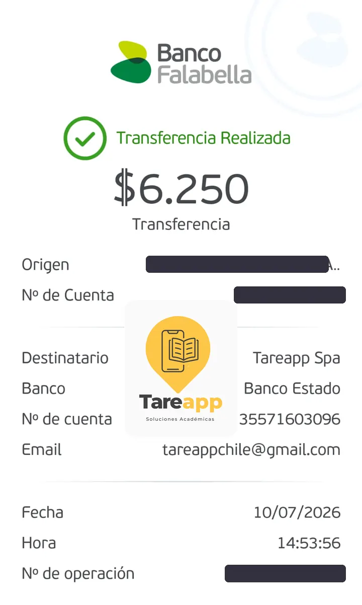 Comprobante de pago de $6.250 a Tareapp, julio 2026