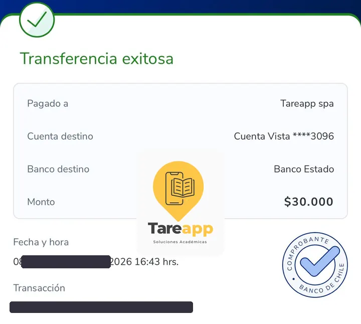 Comprobante de pago de $30.000 a Tareapp, septiembre 2026