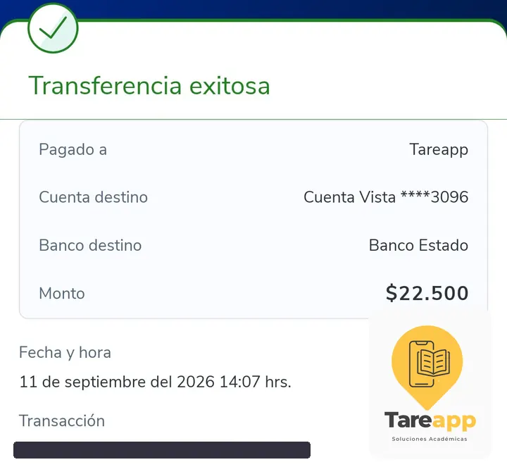Comprobante de pago de $22.500 a Tareapp, septiembre 2026