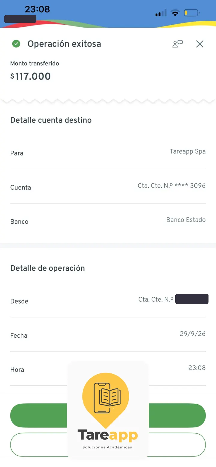 Comprobante de pago de $117.000 a Tareapp, septiembre 2026